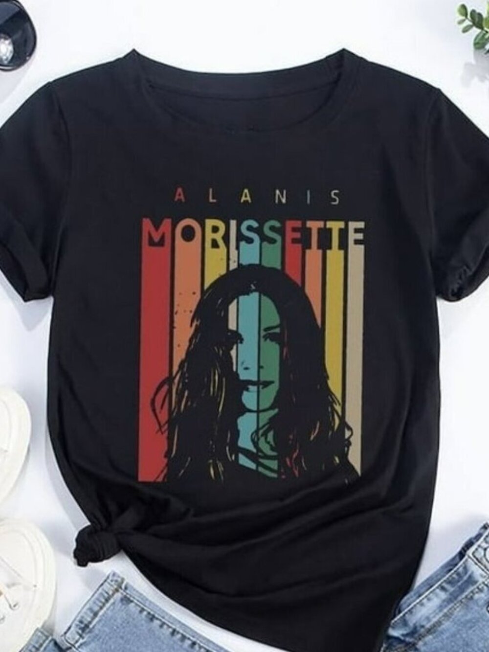 Alanis Morissette Triple Moon Tour Graphic Band T-Shirt Vintage Rock Tee